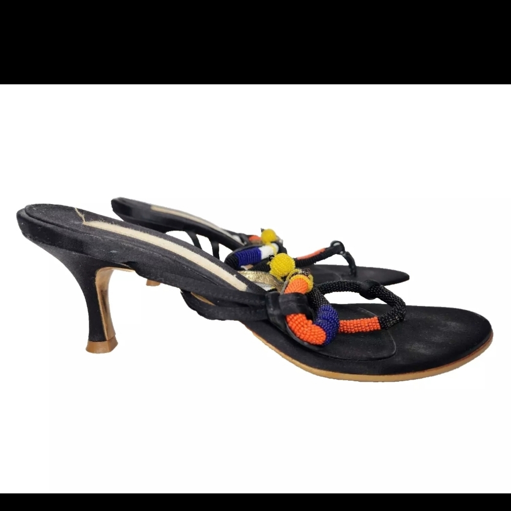 Christian Lacroix Beads Details Heels Sandals made in Italy Size 37 6.5/7